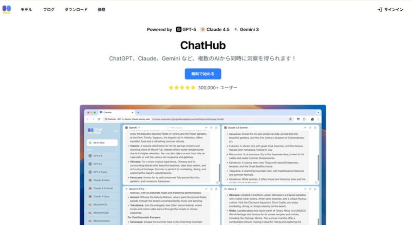 ChatHubの画面