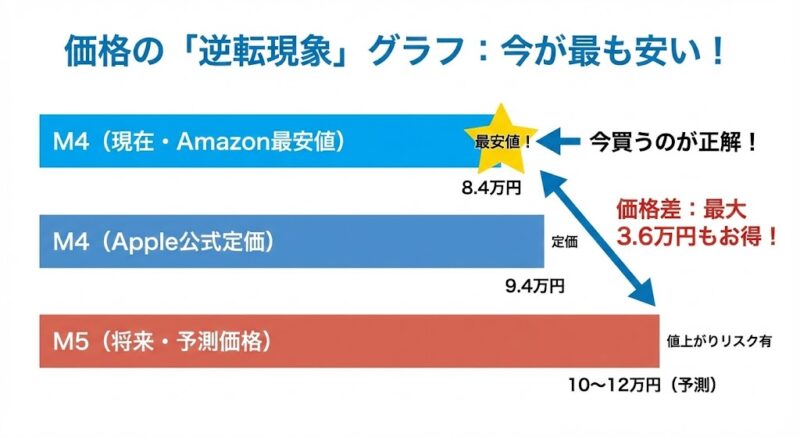 逆転現象を示すグラフ