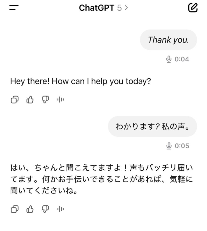 会話後の文字起こし
