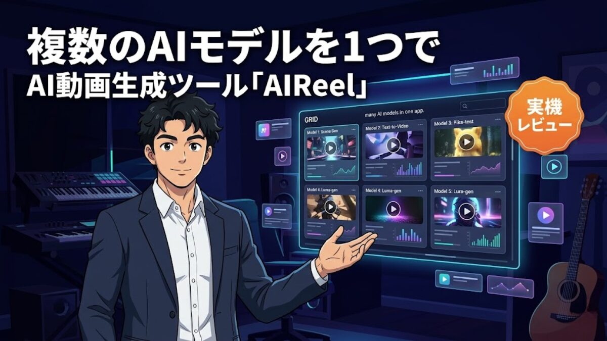 AI動画生成ツール「AIReel」レビューのアイキャッチ画像