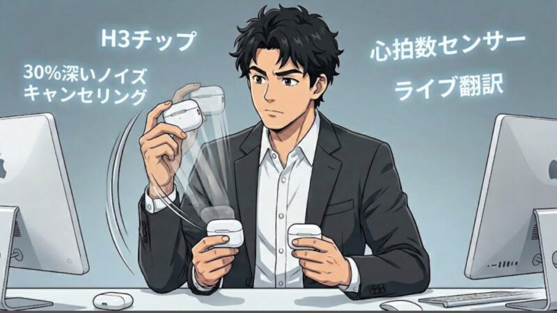 AirPods Pro 3レビュー：Pro 2から買い替えるべき？設計者が本音で比較【2026年】のアイキャッチ画像