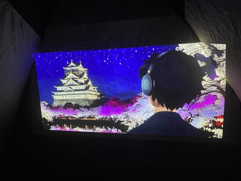 Aladdin Pocaで投影した大阪城の桜ライトアップ映像