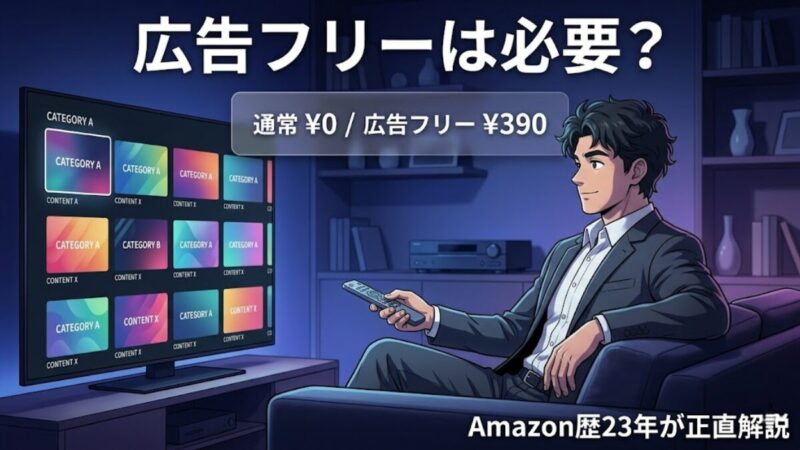 Amazonプライム広告フリー月¥390判断シーン Amazon歴23年Fire TV愛用者の比較解説