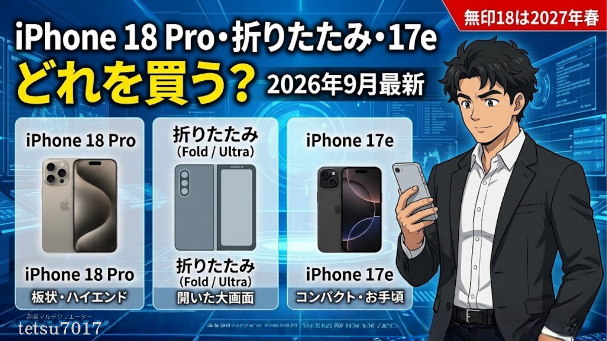 iPhone 18 Pro・折りたたみ・17eのどれを買うか比較する2026年9月最新ガイド