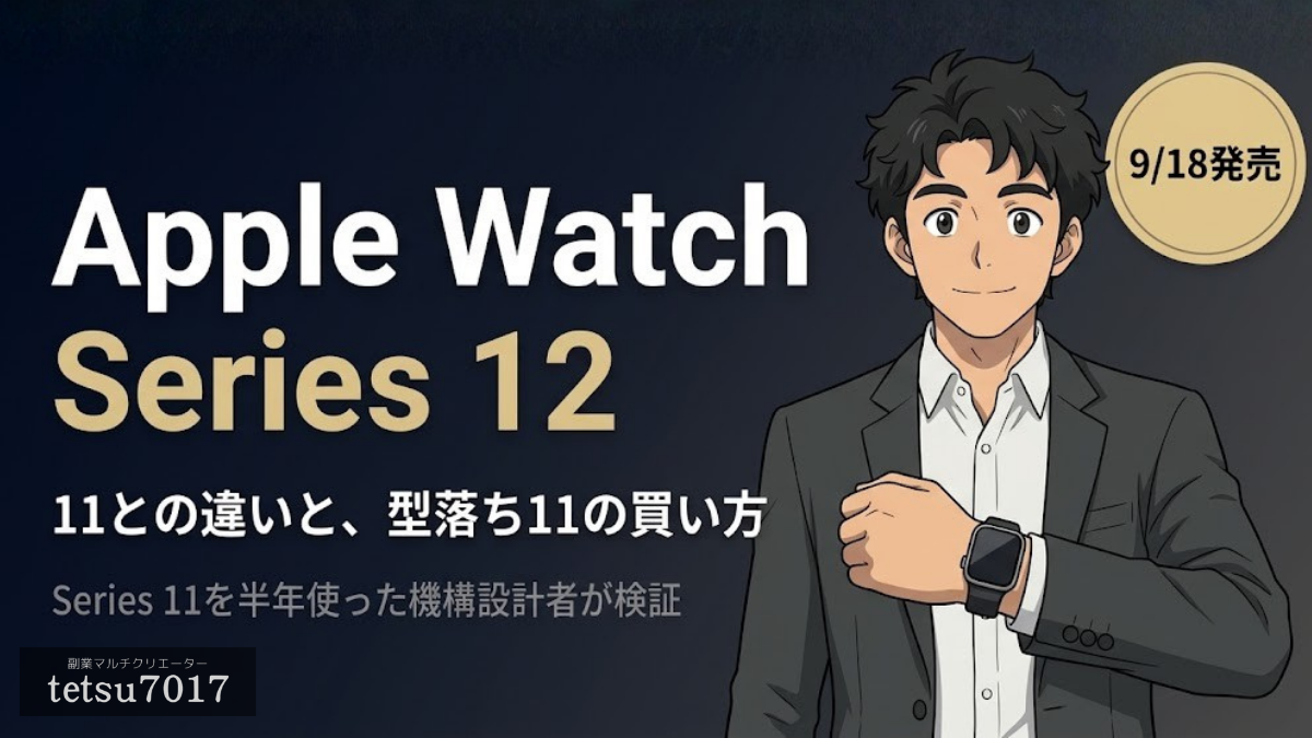 Apple Watch Series 12と11の違い、型落ち11の買い方を解説する記事のアイキャッチ