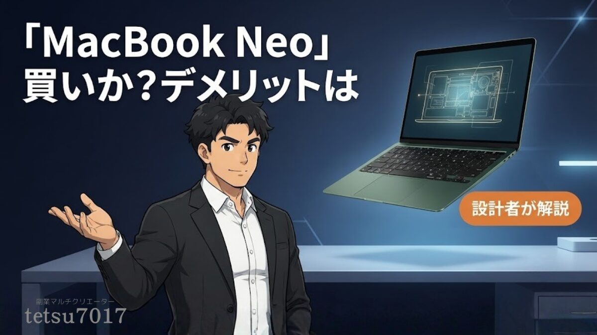 MacBook Neoは買いか?99,800円の”廉価版MacBook”を設計者が徹底解説【2026年】のアイキャッチ画像