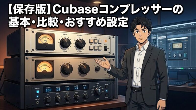 【保存版】Cubaseコンプレッサーの基本・比較・おすすめ設定のアイキャッチ画像