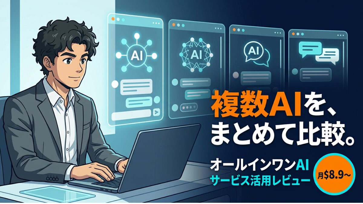 複数AIをまとめて比較できるオールインワンAIサービスGlobalGPTの活用レビュー記事のアイキャッチ