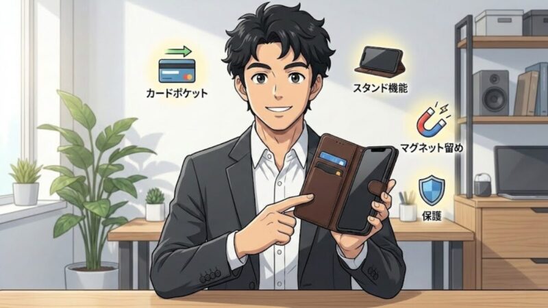 手帳型ケースの種類を説明している