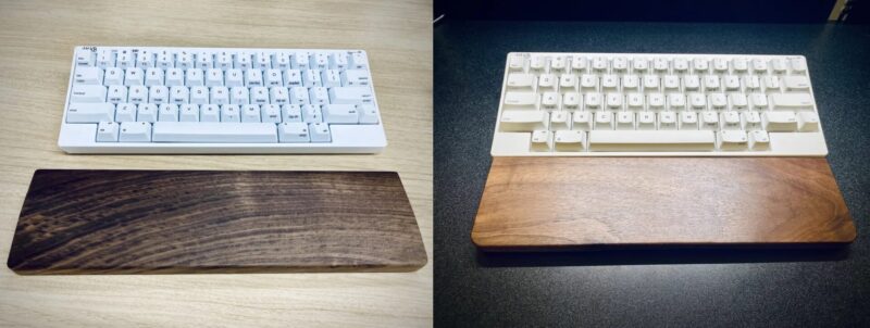 会社のFaluberと自宅のバード電子、2箇所に据え置いたパームレストの比較