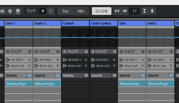 各トラックにMAutoAlignをインサート
