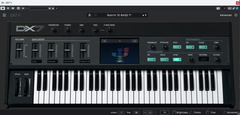 Arturia V Collection　DX7　の画面