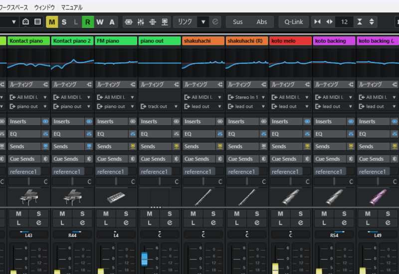 ミキサー(MixConsole)画面