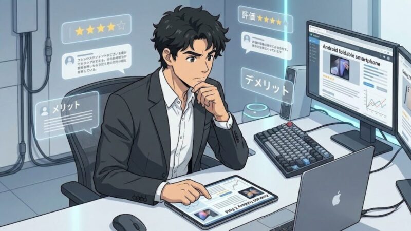 PCでメリットデメリットを調査中