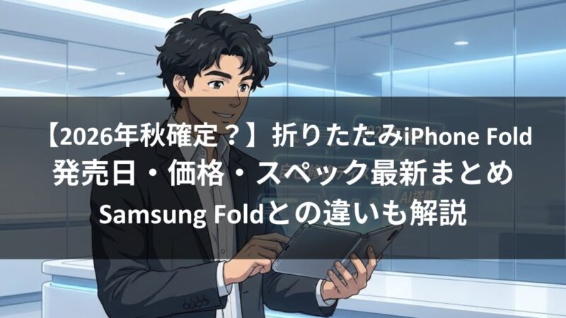 【2026年登場？】折りたたみiPhone Fold はいつ発売？縦折りフリップ型の噂・価格・特許情報を総まとめのアイキャッチ画像