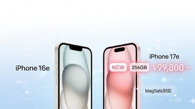 iPhone 17eは買いか？99,800円で容量2倍の実質値下げ｜16eとの違いをエンジニア目線で徹底比較のアイキャッチ画像