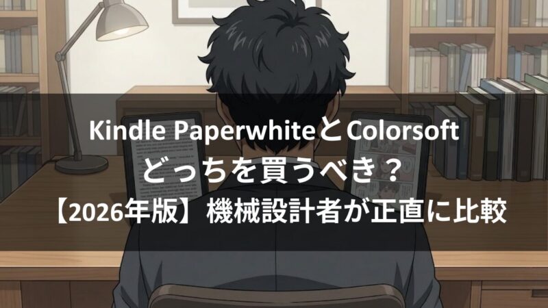 Kindle PaperwhiteとColorsoftどっちを買うべき？【2026年版】機械設計者が正直に比較のアイキャッチ画像