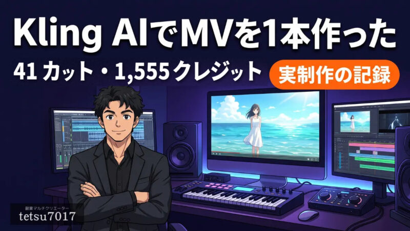 Kling AIで制作したMVの実制作記録。41カット・1,555クレジット