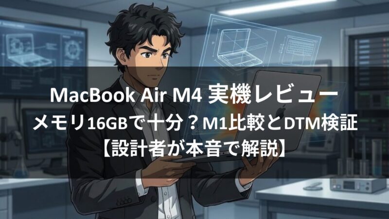 MacBook Air M4 実機レビュー メモリ16GBの使用感とM1比較