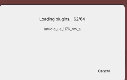 Everything Bundle導入後のMeaw:Chainスキャン画面。Loading plugins 62/64と表示され認識数が64本に増えている