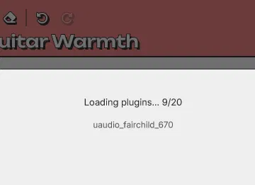 Meaw:Chainのプラグインスキャン画面。Loading plugins 9/20と表示され、総数が20で固定されている