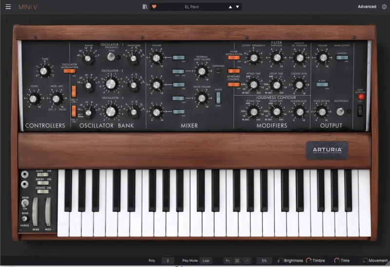 Arturia V Collection　Mini Vの画面