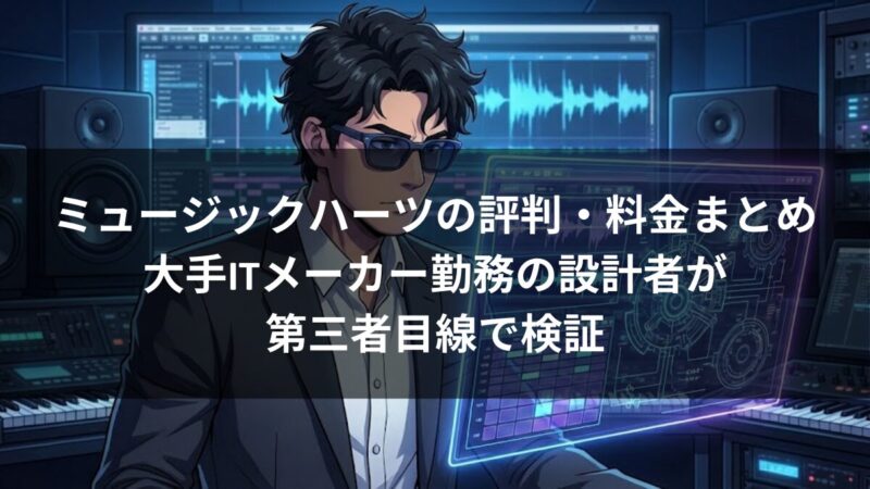 ミュージックハーツの評判・料金まとめ｜大手ITメーカー勤務の設計者が第三者目線で検証のアイキャッチ画像