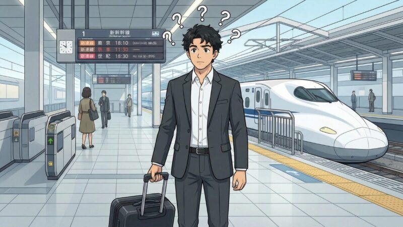 プラットホームにて