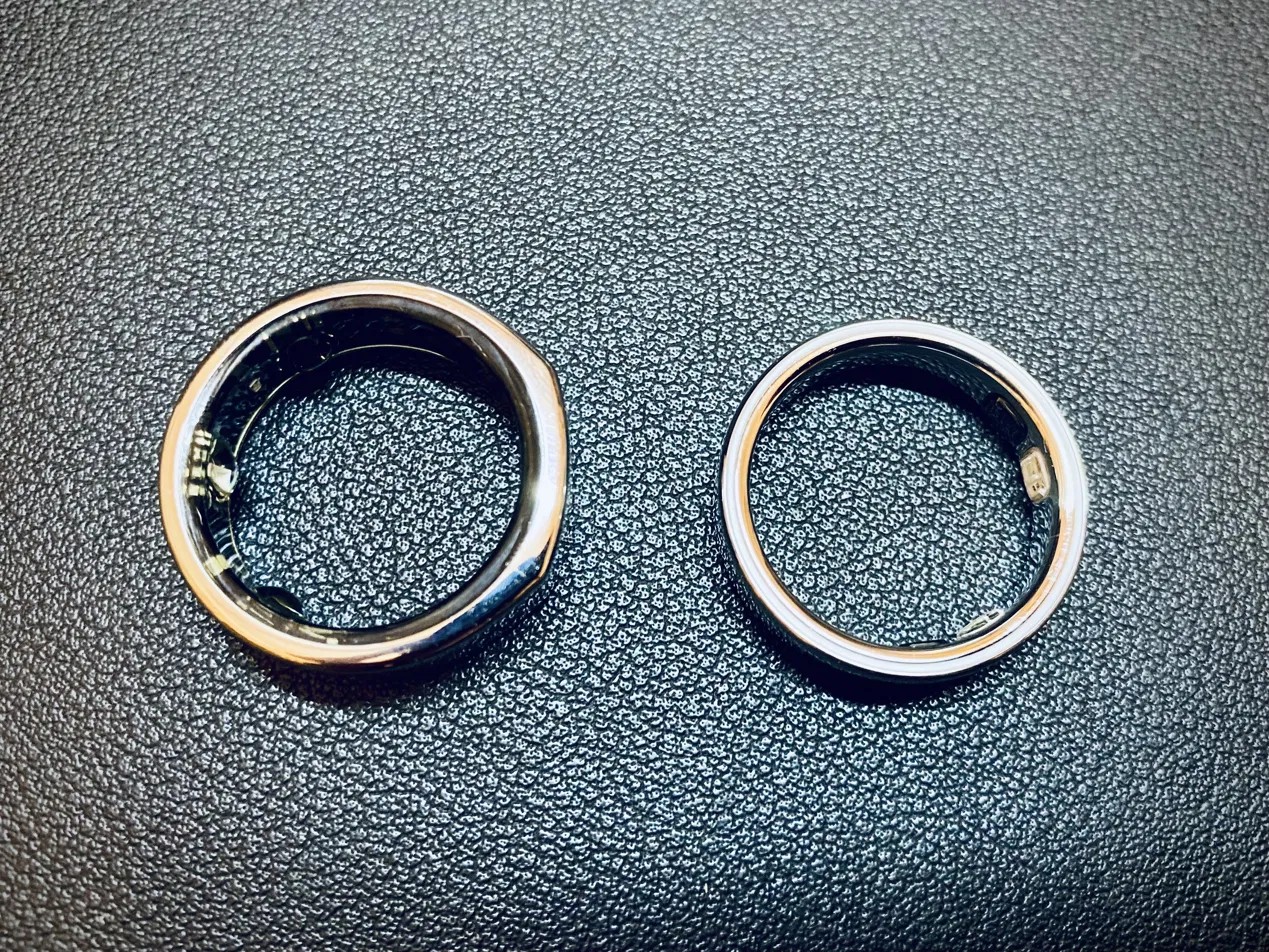 Oura Ring Gen3とGen5を内側から見たサイズ比較