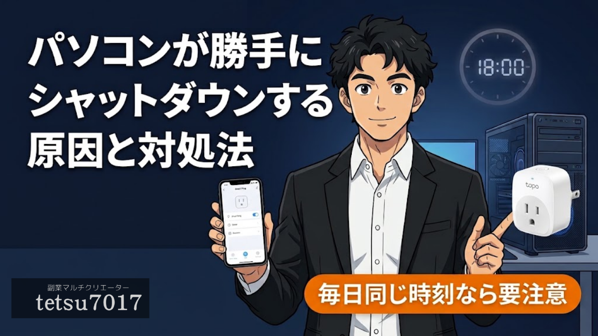 パソコンが勝手にシャットダウンする原因と対処法のアイキャッチ画像