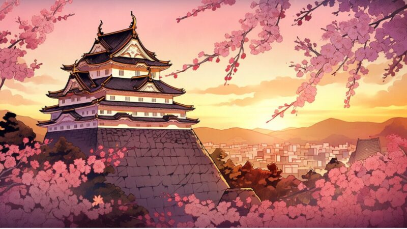 桜と城
