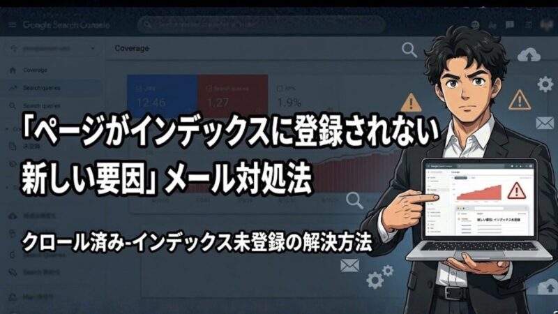 「ページがインデックスに登録されない新しい要因」メールを受け取った初心者のための対処法