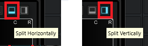 Split HorizontalとSplit Verticalのボタン