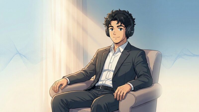 ヘッドホンでくつろぐtetsu7017