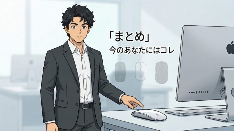 今日のあなたにはと、マウスを指している。