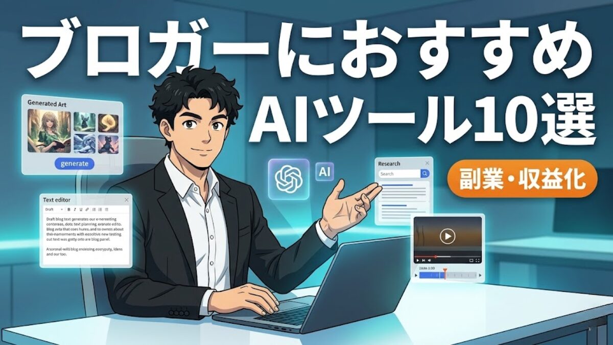 ブロガーにおすすめAIツール10選（副業・マネタイズへの活用法も解説