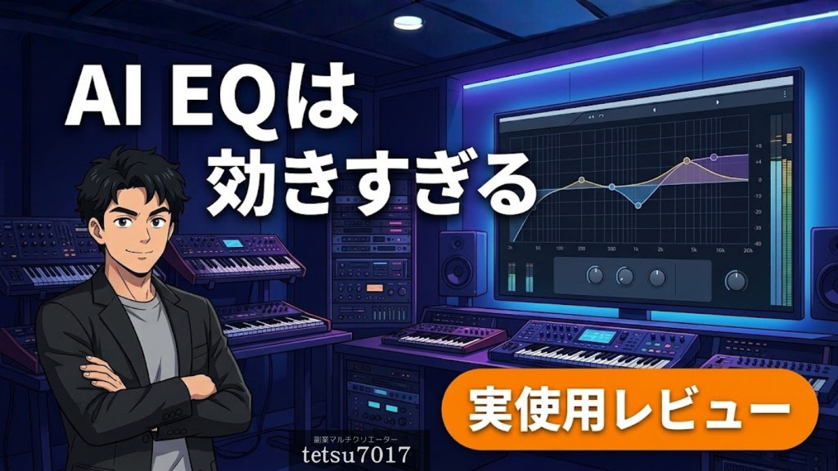 Waves Curves AQのAI EQは効きすぎるという実使用レビューのアイキャッチ画像