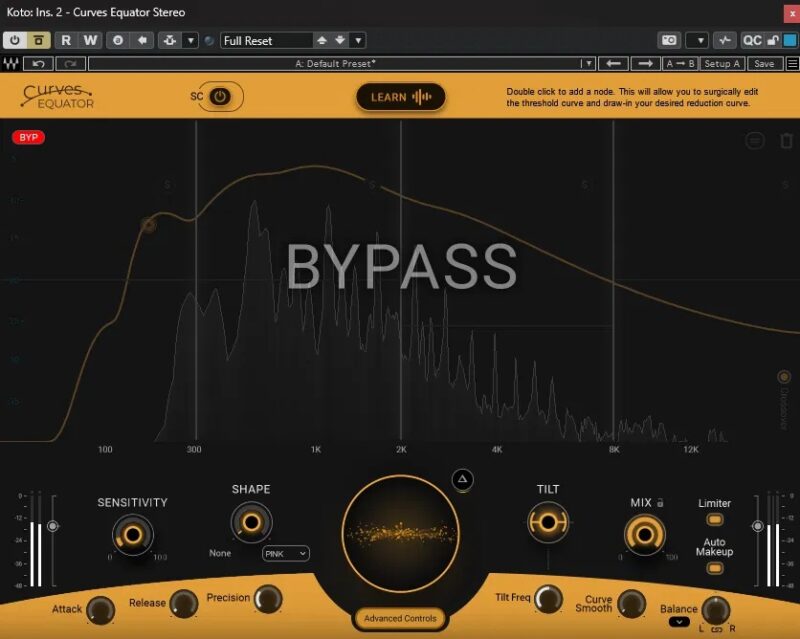 Waves Curves EquatorをバイパスしたときのEAST ASIA箏のスペクトラム
